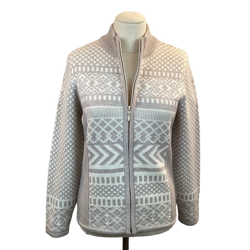 Norlender Norwegian Nordic Merino Cardigan Full Zip Fair Isle